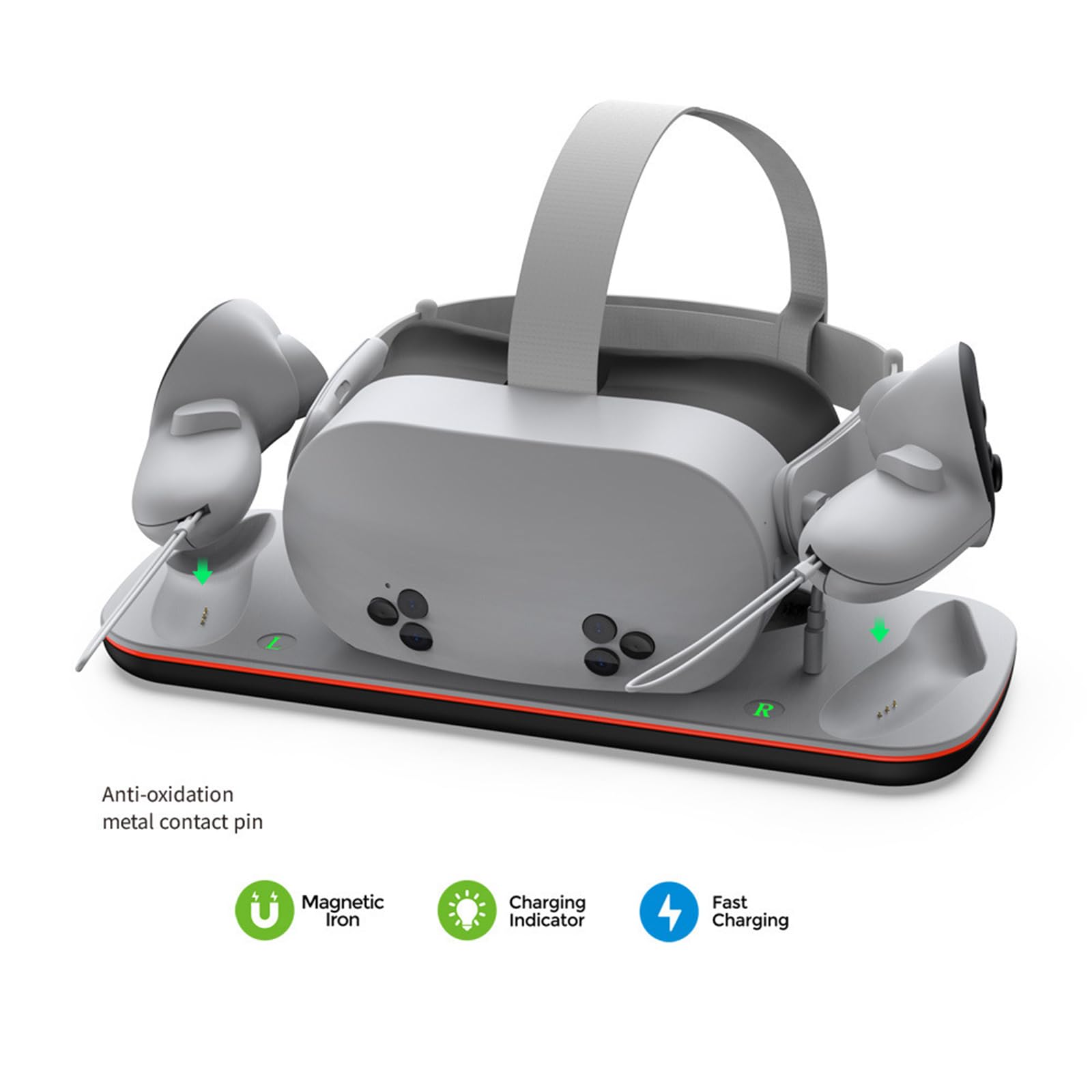Base di ricarica per cuffie 3S e controller touch con indicatori LED Supporto di ricarica