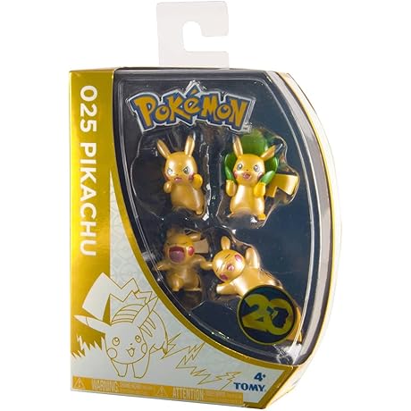 Pokémon 20th Anniversary Edition Pikachu Mini Figures Four-Pack