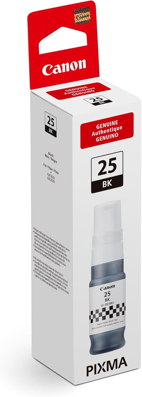 Canon Genuine Ink Bottle GI-25, Black (Pack of 2)