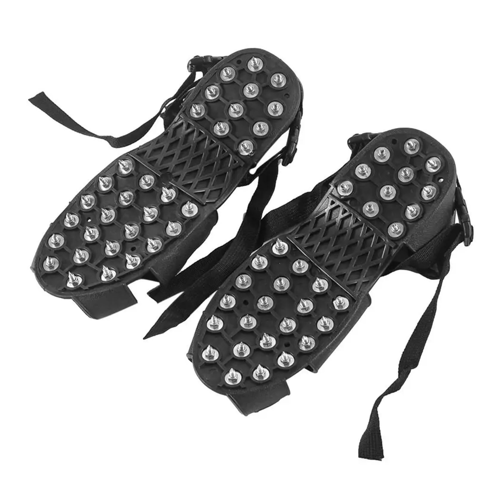 1 paio 32 borchie antiscivolo pinza for ghiaccio regolabile Spike pesca invernale punte da neve scarpe coperture ramponi sul per Scarpe da Neve, Protezione sicura
