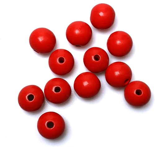 Miniatura 51 de Cuentas de madera redondas blancas de 0.394 in, 300 cuentas sueltas pintadas con espaciadores suaves para manualidades, collares y pulseras