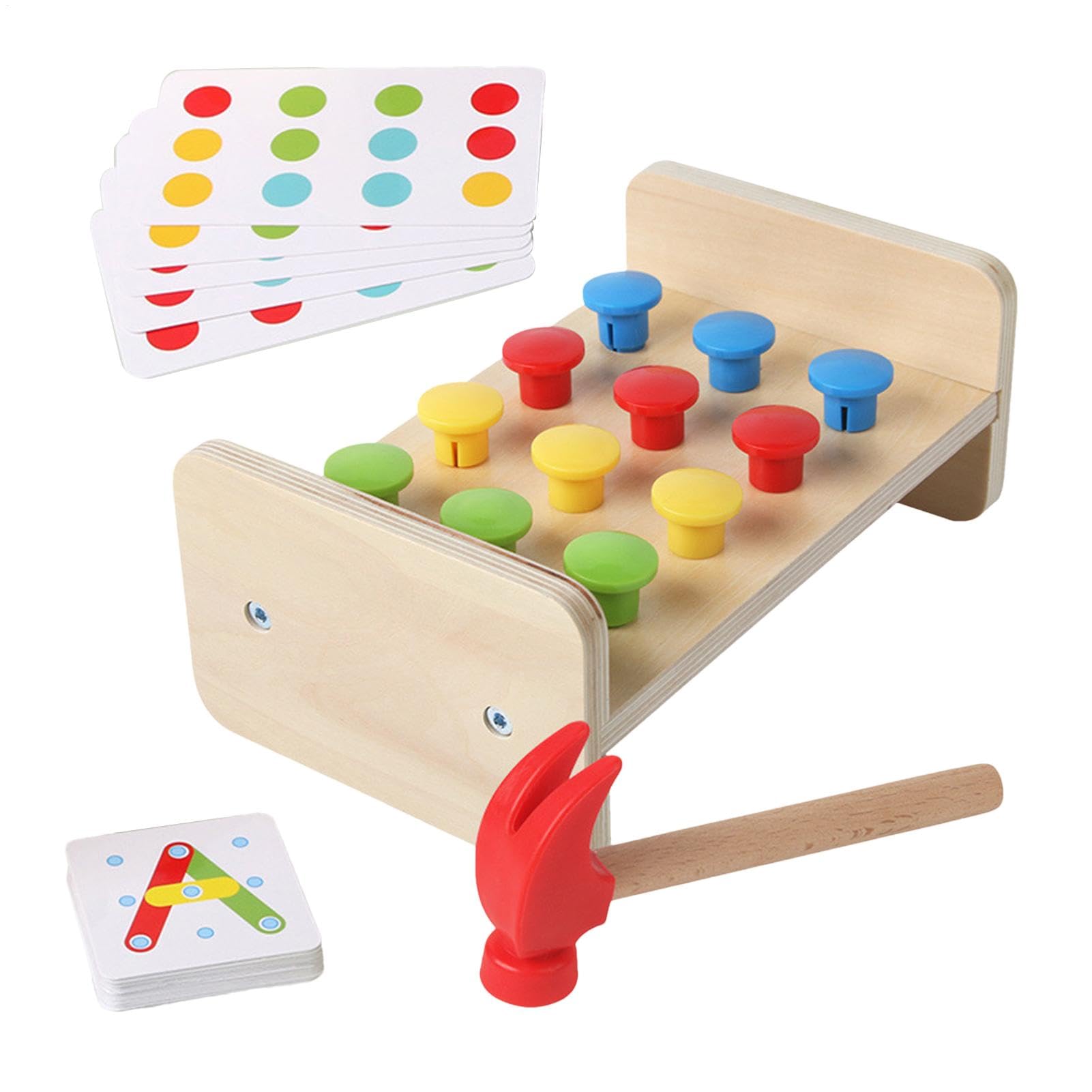 para Martillo y Clavos, Banco de martilleo de Madera, de martilleo para, Material de Madera, Educativo para Pascua, Navidad, cumpleaños