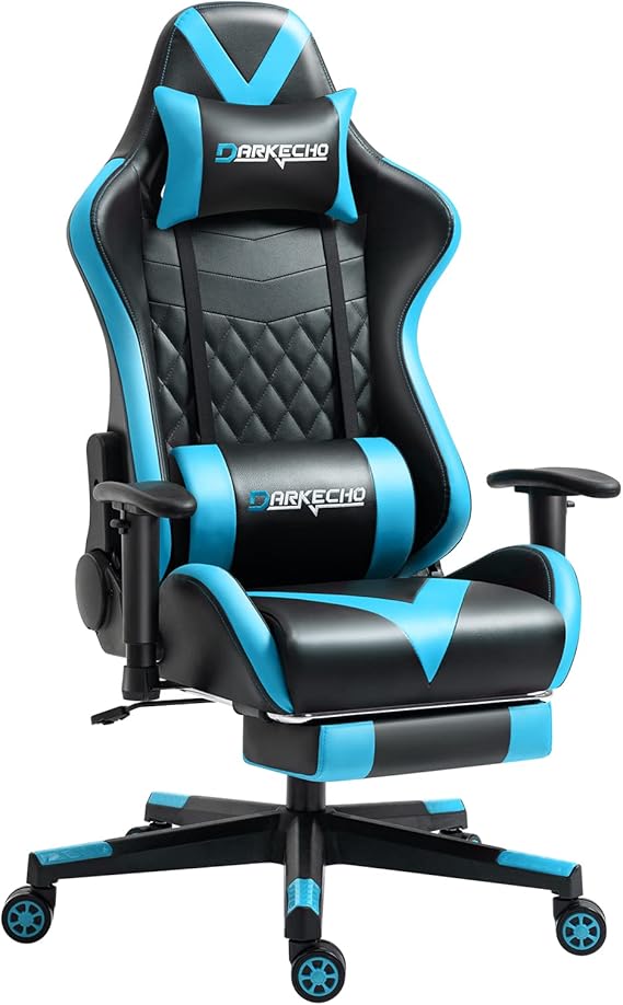 Darkecho Gaming Chair with Footrest Massage Office Racing Desk