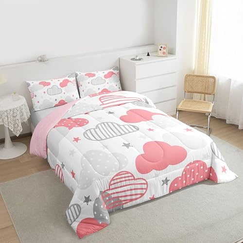 Miniatura 4 de Erosebridal Juego de edredón de 3 piezas con diseño de nube de dibujos animados para niños, juego de ropa de cama y juegos de ropa de cama de