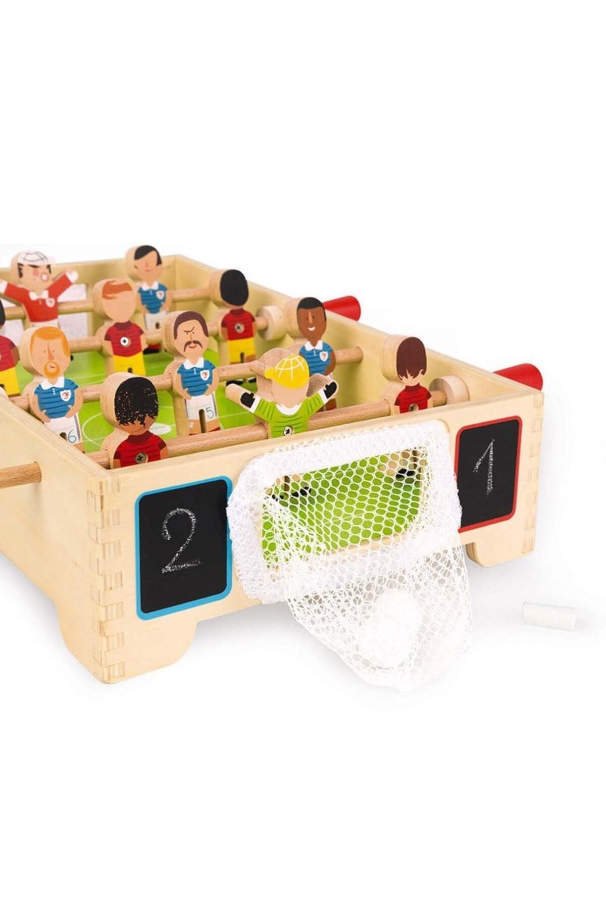Janod - Mini Futbolín de Mesa en Madera Champions - Desde 3 años, J02070, Multicolor