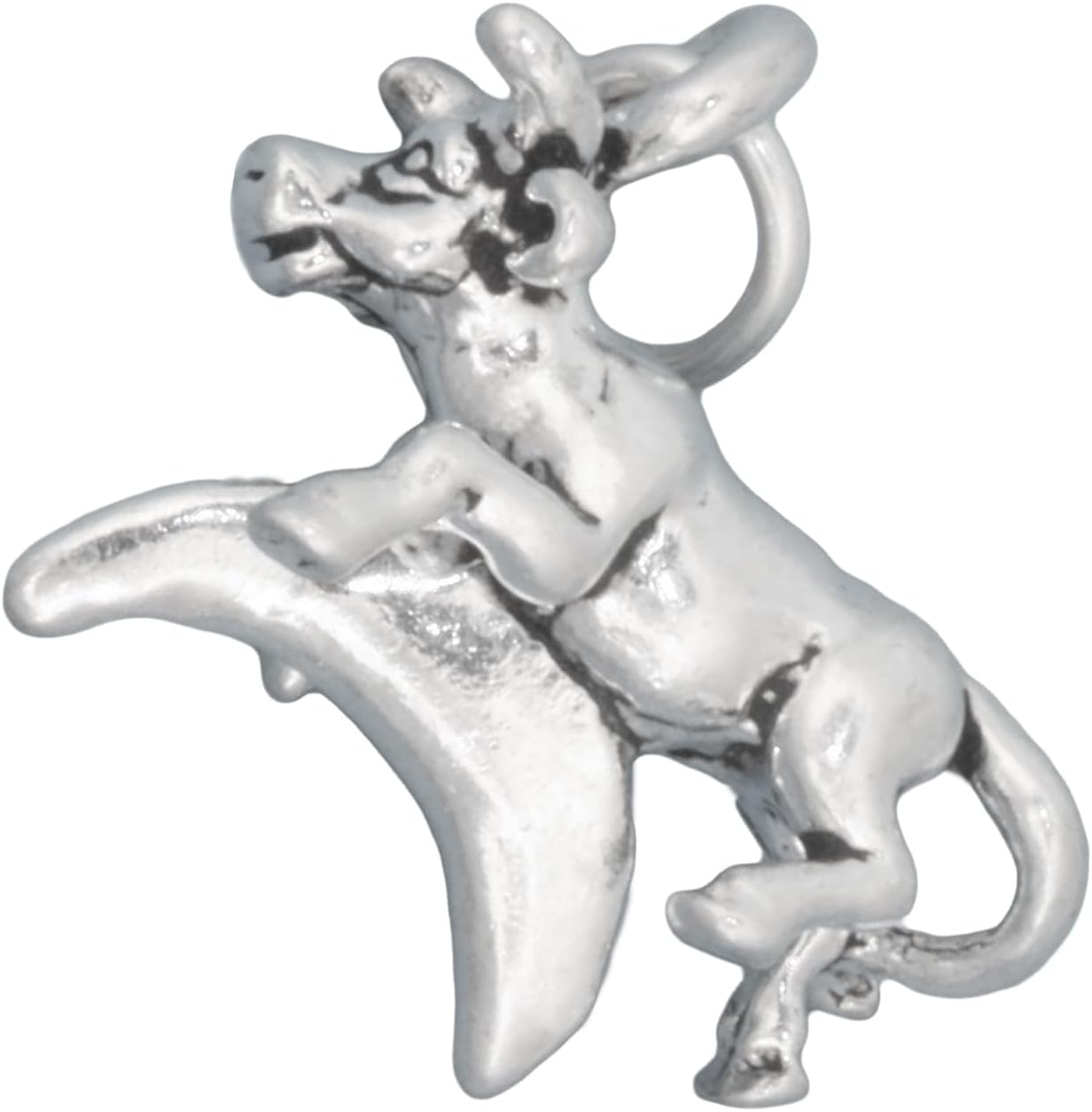 The Cow Jumed Over the Moon Nursery Rhyme 3D 925 Solid Sterling Silver Charm Pendant Bracelet Jewelry Making Supply