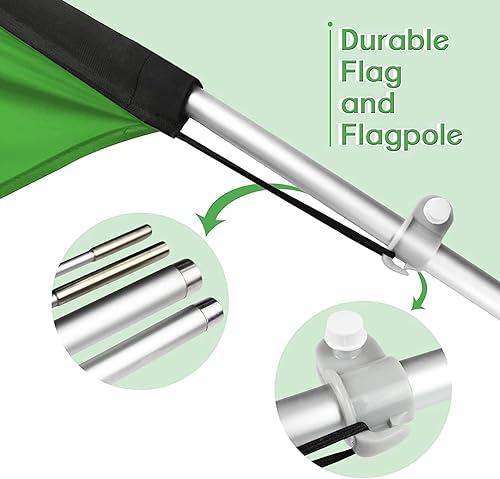 Miniatura 4 de Tacos Swooper - Kit de asta de bandera de plumas y estaca para el suelo, 11 pies para publicidad Swooper Business Sign Flag Pole Kit para tacos