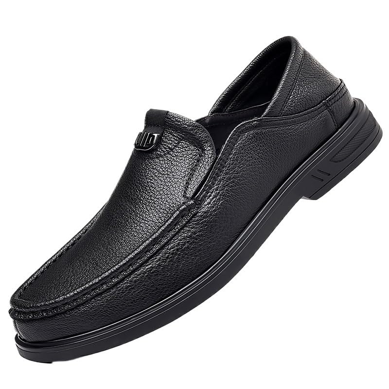 Mens Shoes, Walking Shoes Men's Comfortable Relaxed Fit Lightweight Breathable Leather Arch Support Cushioned Slip On Casual Loafers Dress Fashion Driving