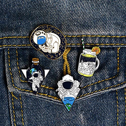 Deevoka Conjunto de 6 broches de astronauta esmaltados para meninas e meninos