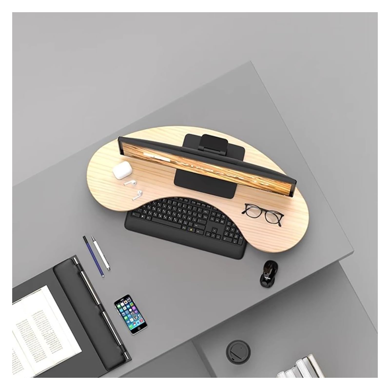 Platzsparender Monitorständer aus Holz für Laptops und Notebooks, einfache Montage, 7,6 cm Höhe, Schreibtisch-Regal für verbesserte Ergonomie und aufgeräumten Arbeitsplatz