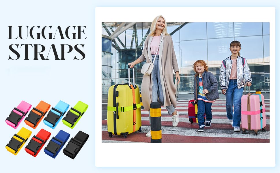 Dayish Luggage Strap for Suitcases, Straps Belts for Trolleys and All Kind of Luggages (4, Red) 2