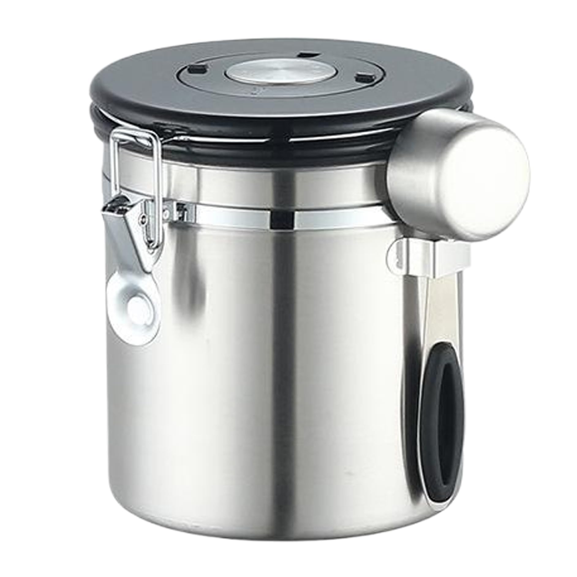 Vervevum Coffee Canister 1.5L Airtight Stainless Steel Storage Container with Scoop Kitchen Food Storage Container for Coffee Beans Grounds Tea, Canister