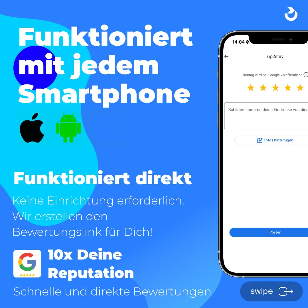 Bewertung NFC & QR Badge/JoJo/Tag für Google (schwarz)