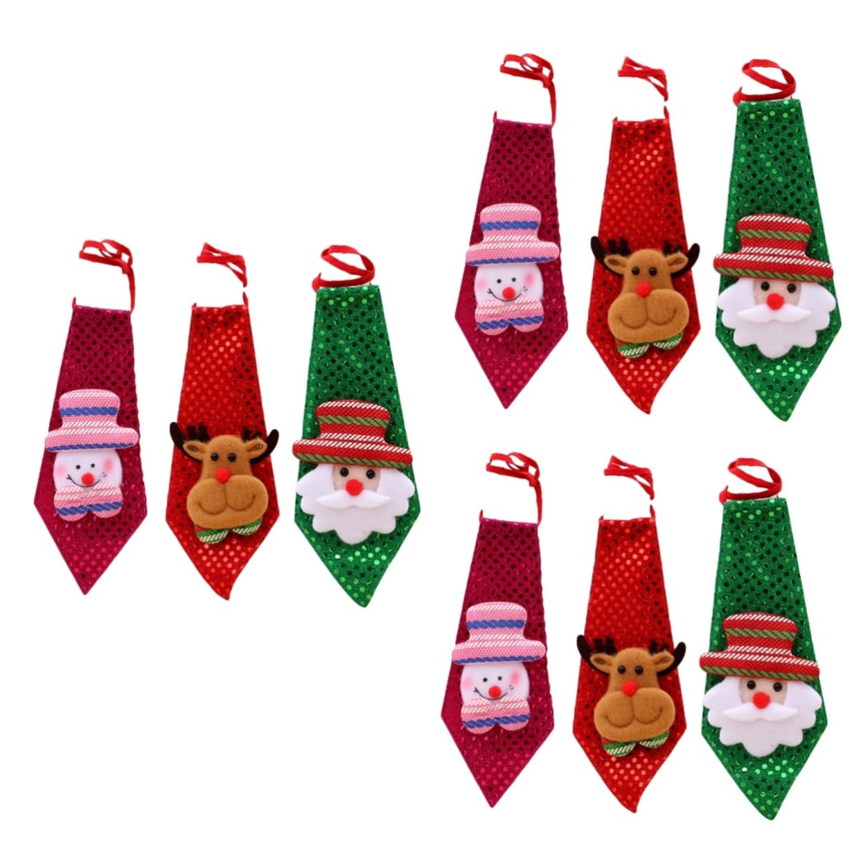 Cravates de Noël à paillettes Artibetter pour déguisement et accessoire de fête adulte
