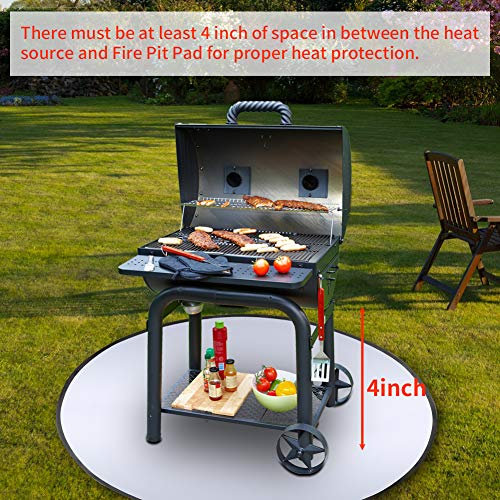 A/B Brandkuil Mat voor Decking Patio Gras, 36 '' Enorme Ronde Beschermerstootkussen onder Grill, Vuurvaste Heatproof Mat - Image 6