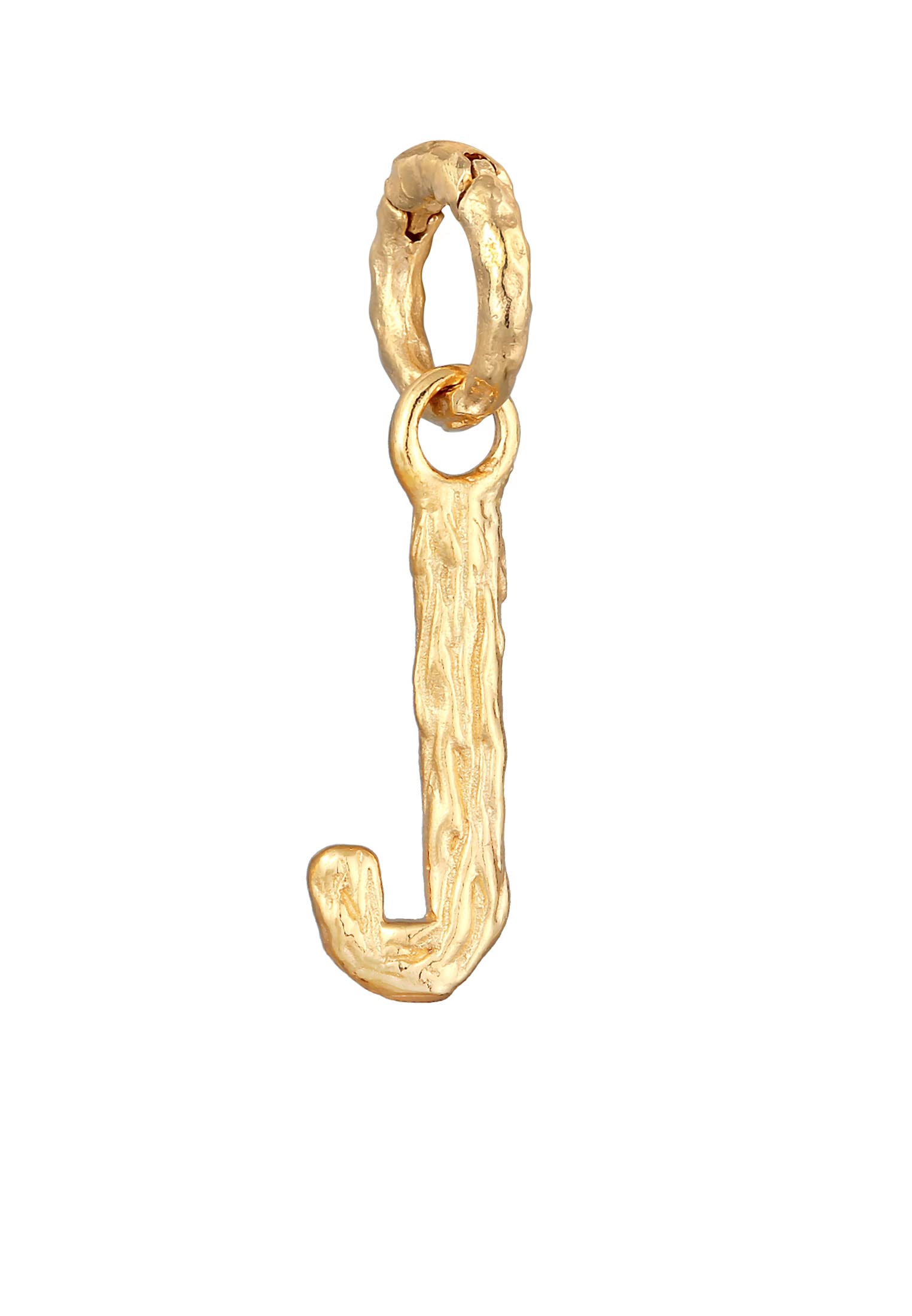Elli Pendants Ladies Letter J Organic Look In 925 Sterling Silver Gold Plated