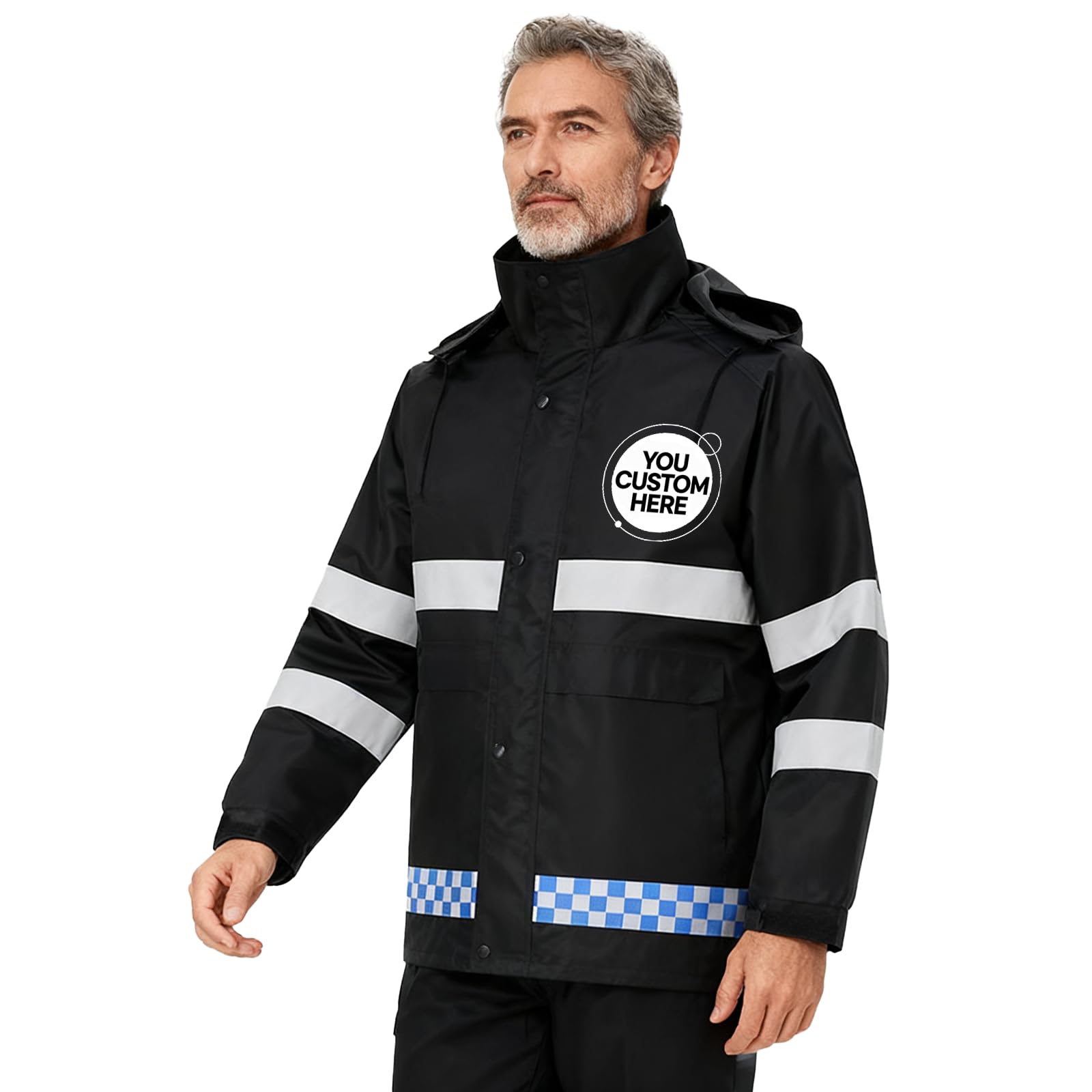 Spersonalizowana kurtka robocza Hi Vis na każdą pogodę, wodoodporny, odblaskowy płaszcz przeciwdeszczowy z nadrukiem logo dla bezpieczeństwa i logistyki