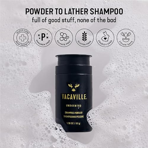 Miniatura 6 de Vacaville Beauty - Champú en polvo sin perfume para todo tipo de cabello, vegano, ecológico, libre de crueldad, añade agua, ingredientes botánicos