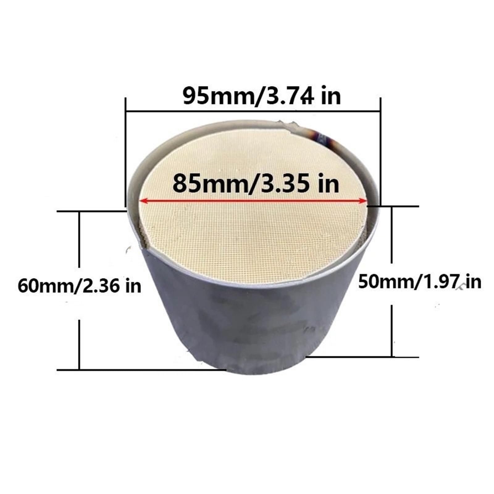 katalizator samochodowy Uniwersalny ceramiczny katalizator 1 szt. 95x60mm, środkowa sekcja wydechu o wysokim przepływie do samochodów