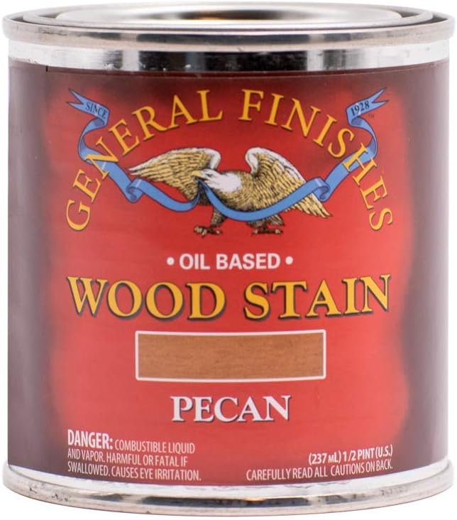 General Finishes Oil Based Penetrating Wood Stain, 1/2 Pint, Pecan