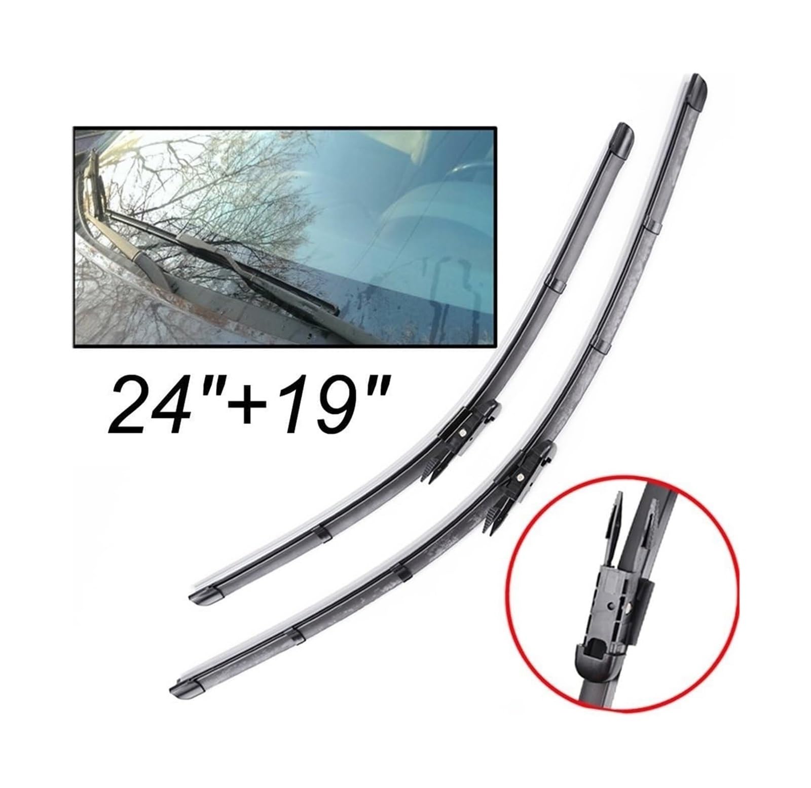 Para Serie 3 F30 F31 F34 E90 E91 M3 F80 X1 E84 Limpiaparabrisas Ventana Delantera 24"19" Parabrisas Coche Brazo Limpiaparabrisas Delantero