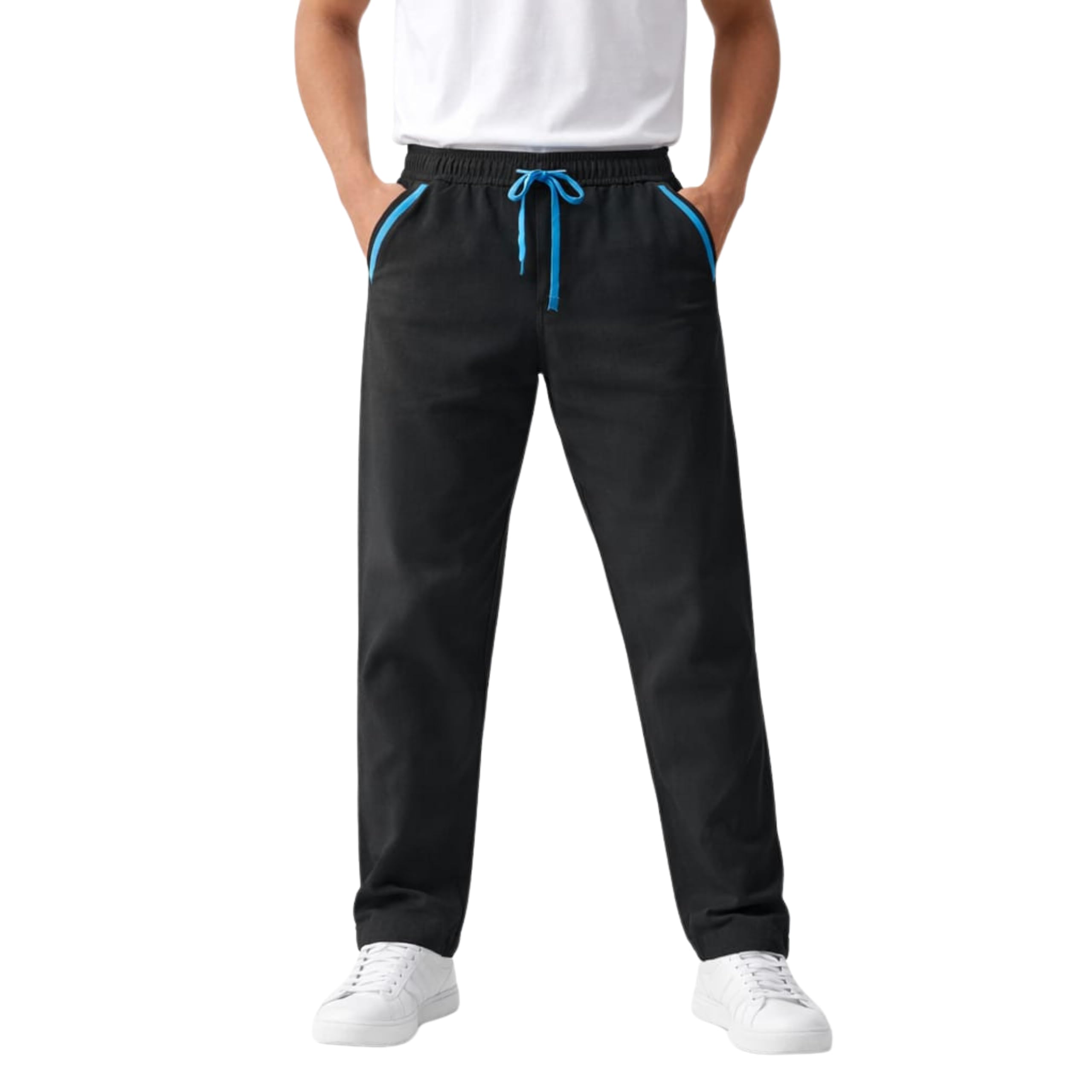 hiluba electric Men Casual Lounge Pants with Elastic Waist and Drawstring Comfortable Relaxed Fit Trousers for Everyday Wear Home Office Travel and Outdoor Use (Black, XL)-picture-32