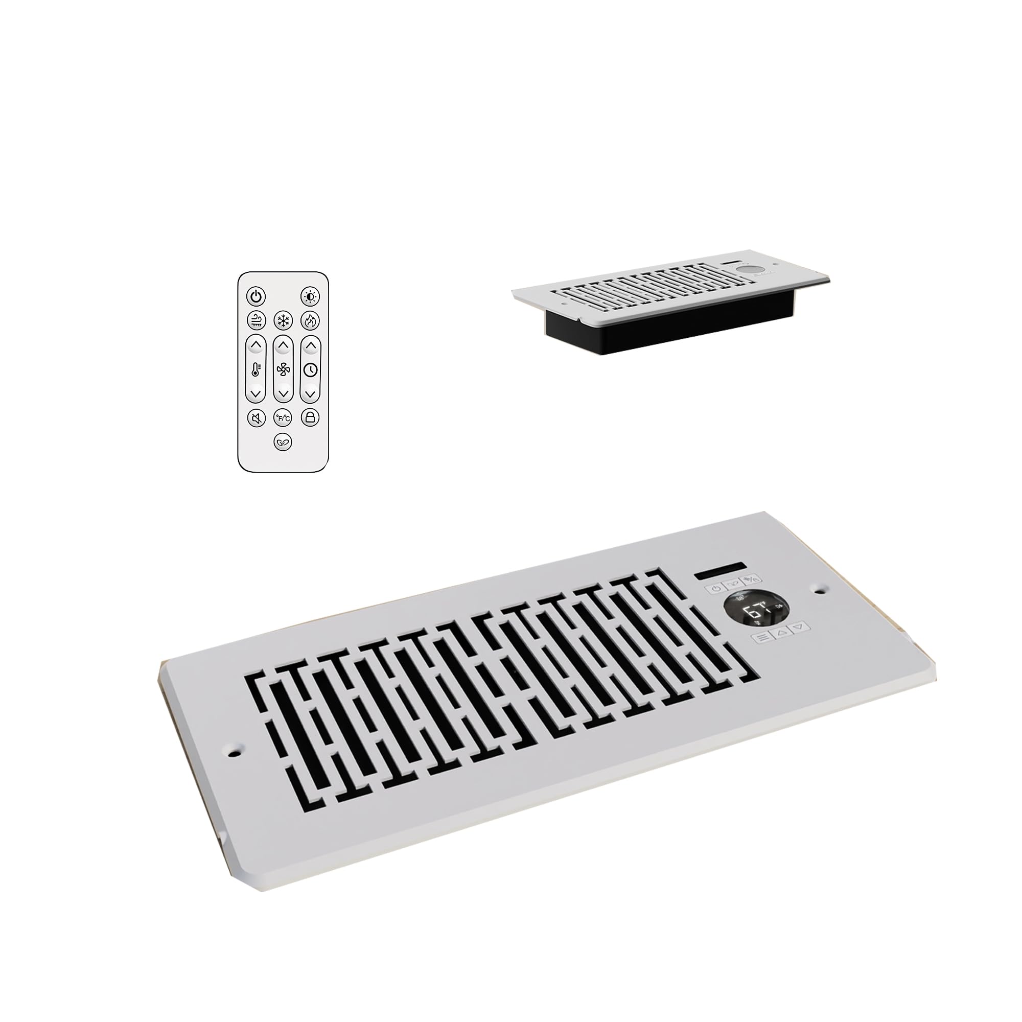 Register Booster Fan for 4"x10", 10-Speed Smart Vent Fan, Improves Heating and Cooling Vents for Home with Intelligent Thermostat and Remote Control