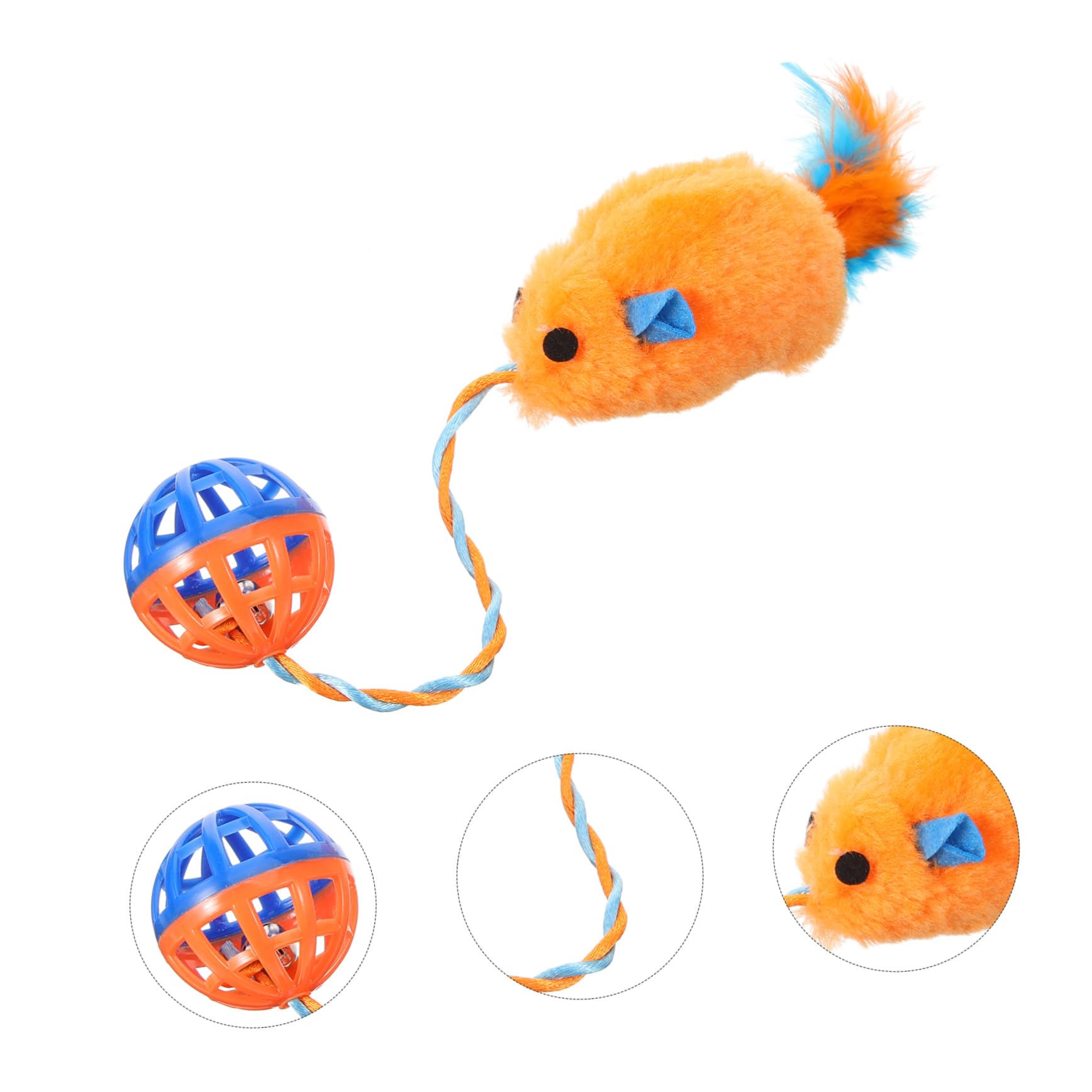 BESPORTBLE Jouet pour Chat Interactif avec Clochette Intégrée, Balle en Plastique Orange, Compact et Léger, Jouet Intérieur pour Chatons et Chats Adultes