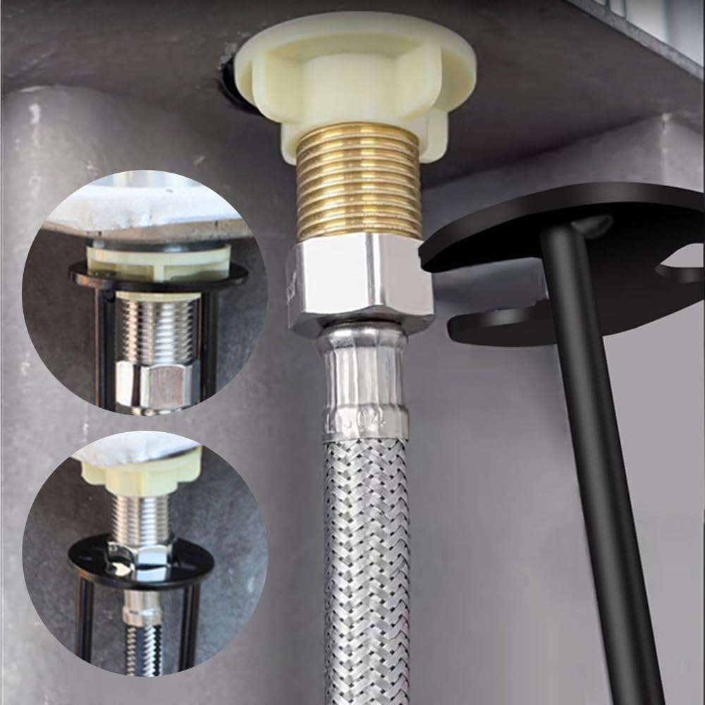 hoehew 2 llaves de lavabo, llave de fregadero multifuncional mejorada 2024, llave de grifo de espacio reducido, herramienta de instalación universal para baño y cocina (juego de 2 piezas)