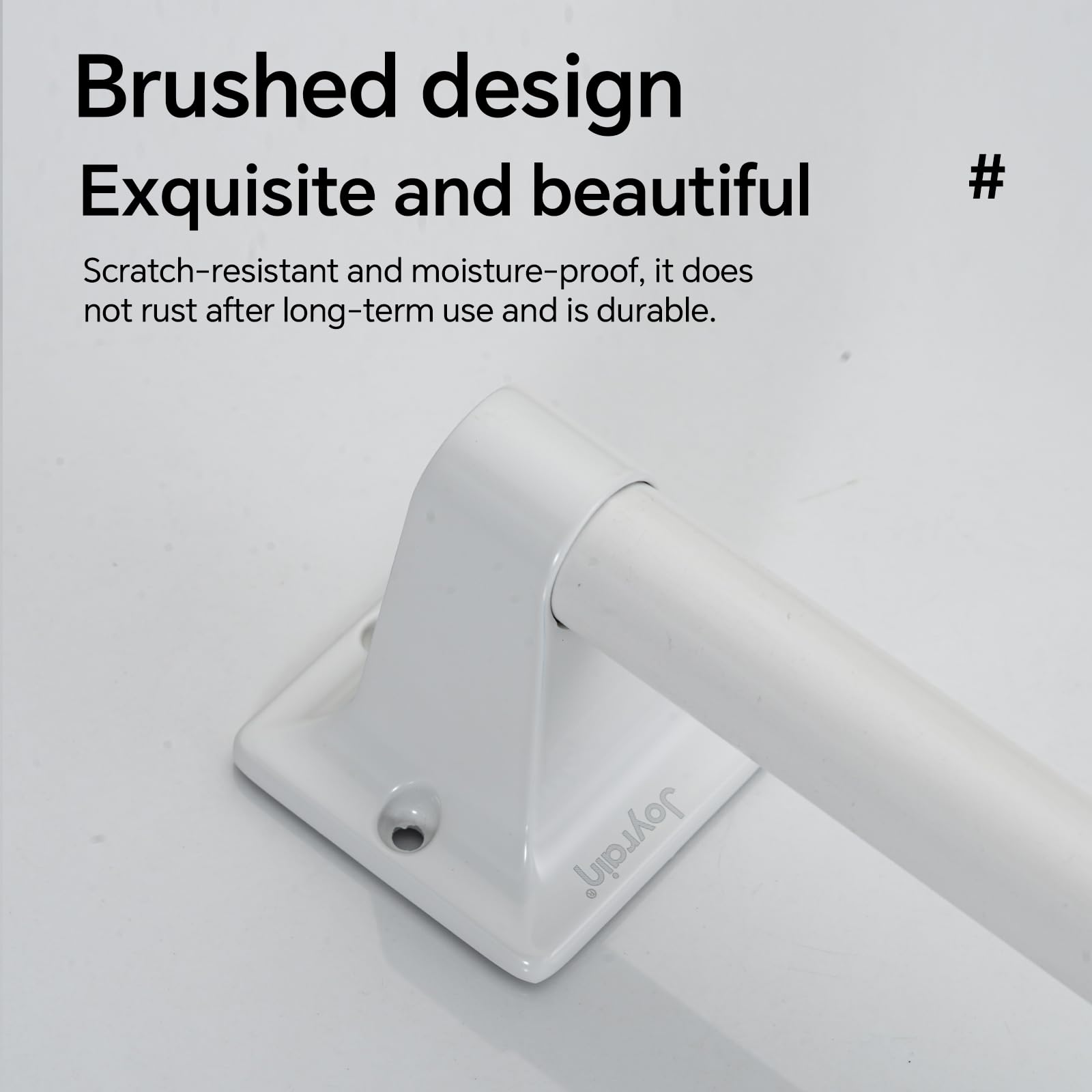 Joyrain Barra de agarre de baño de acero inoxidable para ancianos, barra de seguridad y toallero de doble función, mango antideslizante de 9/16/24 pulgadas para ducha/inodoro/bañera (blanco, 24