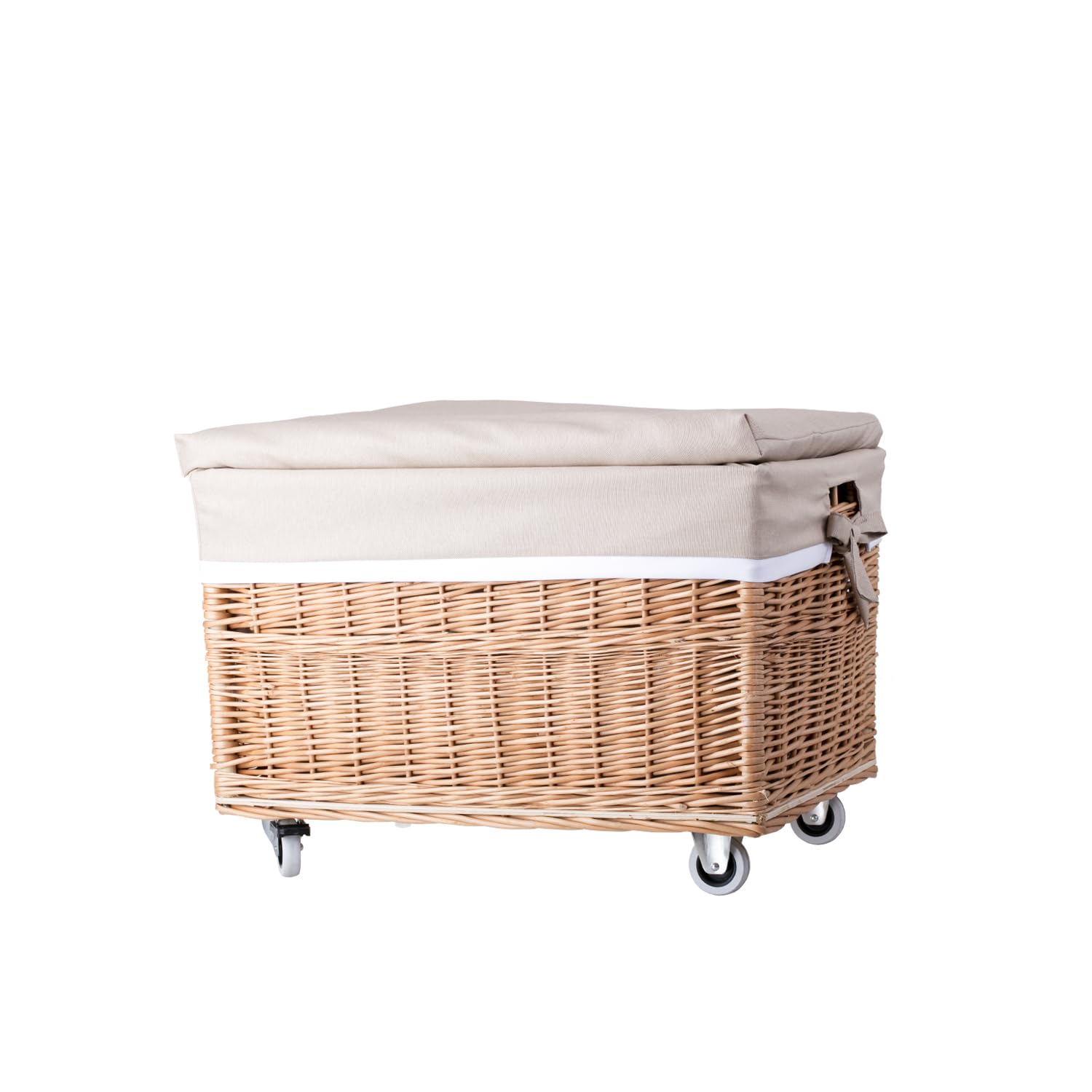 Cajón, cesta grande, cesta, maletero, caja de almacenamiento de mimbre (natural, beige)