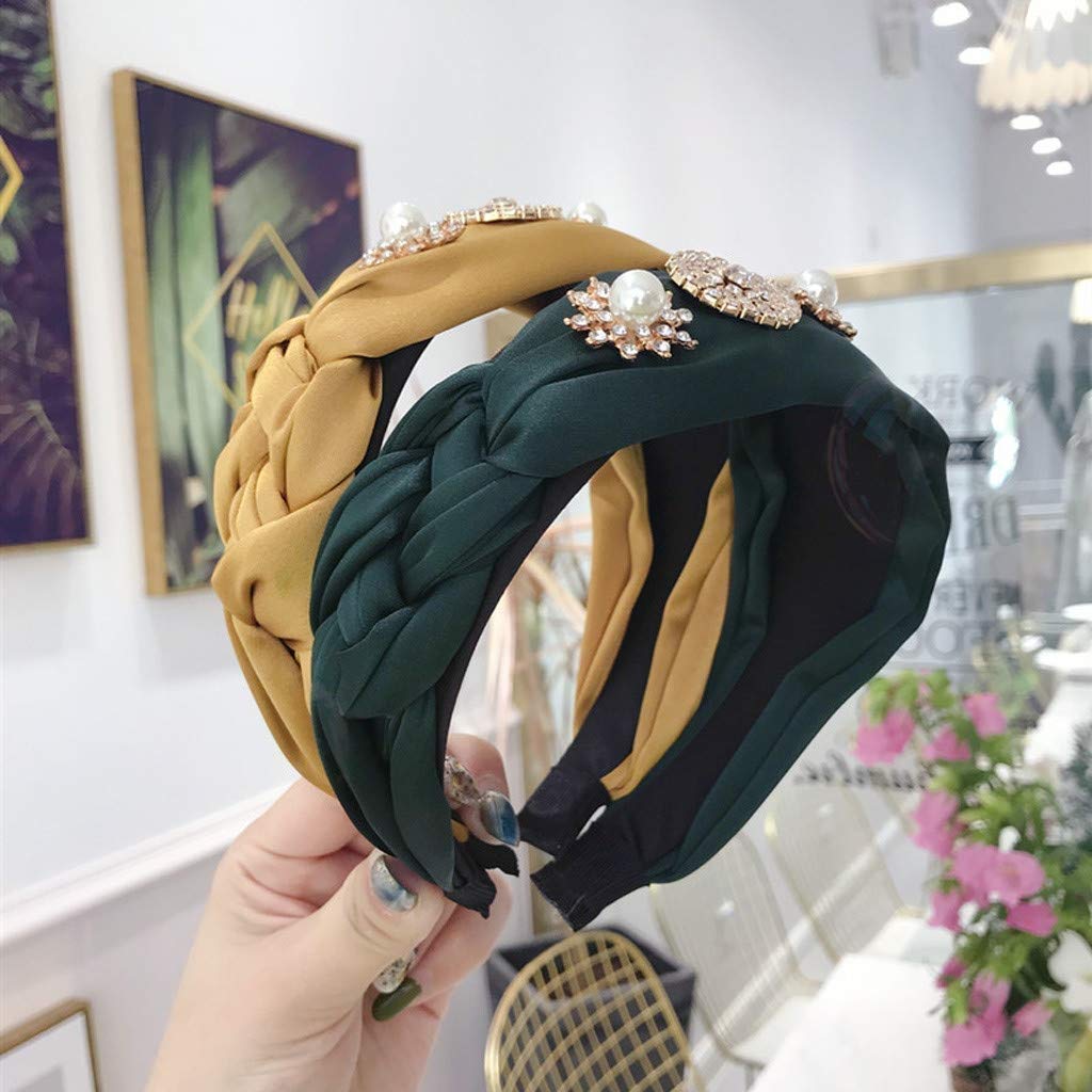 Opaski damskie Twist Knot Turban Opaska z kwiatowym nadrukiem Opaska do jogi dla kobiet i dziewcząt (kolor: F)