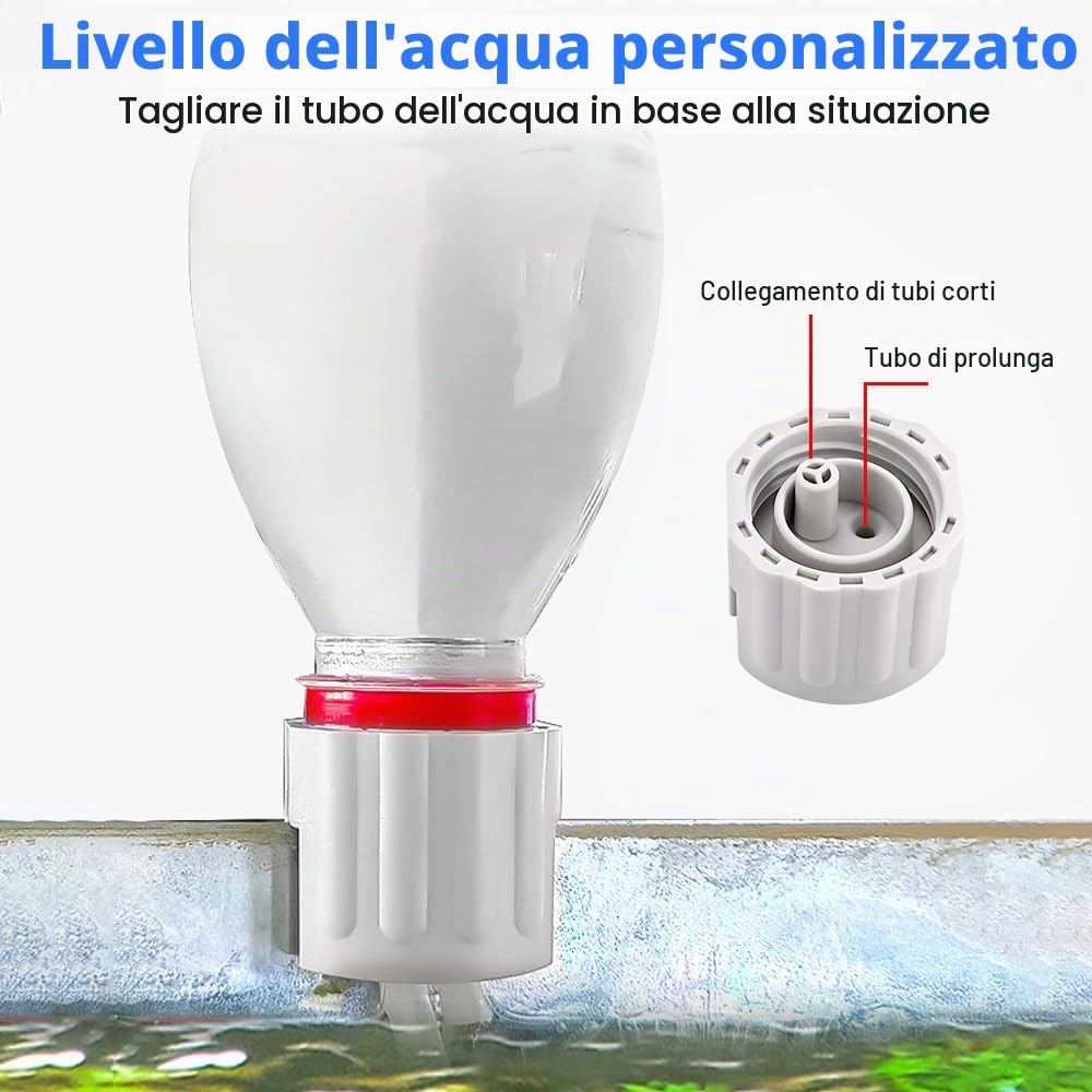 DONGKER Sistema Ricarica Acquario,Compensatore Riempimento Automatico per Serbatoi Piccole e Medie da Spessore Vetro da 3 mm a 10 mm (con Coperchio e Serbatoi Rotondi Non Applicabili)