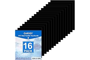CAREGY Black Heat Transfer Vinyl Sheets for T-Shirts: Elevate Your DIY Projects with Vibrant Designs