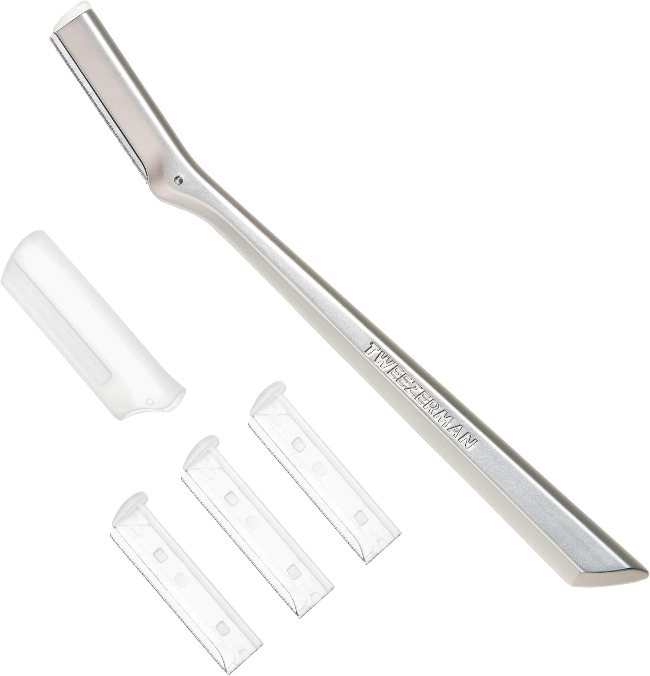 Dermaplaning Razor Facial Razor with 3 Spare Blades Included, Stainless Steel, Replacement Blades Available (4-Pack)