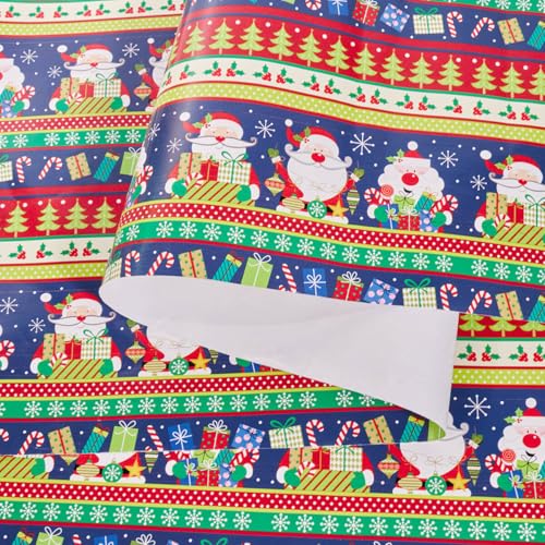 Christmas Wrapping Paper Roll,43cm*12m Christmas Elements Collection Paper for Xmas Present (Blue) - Image 3