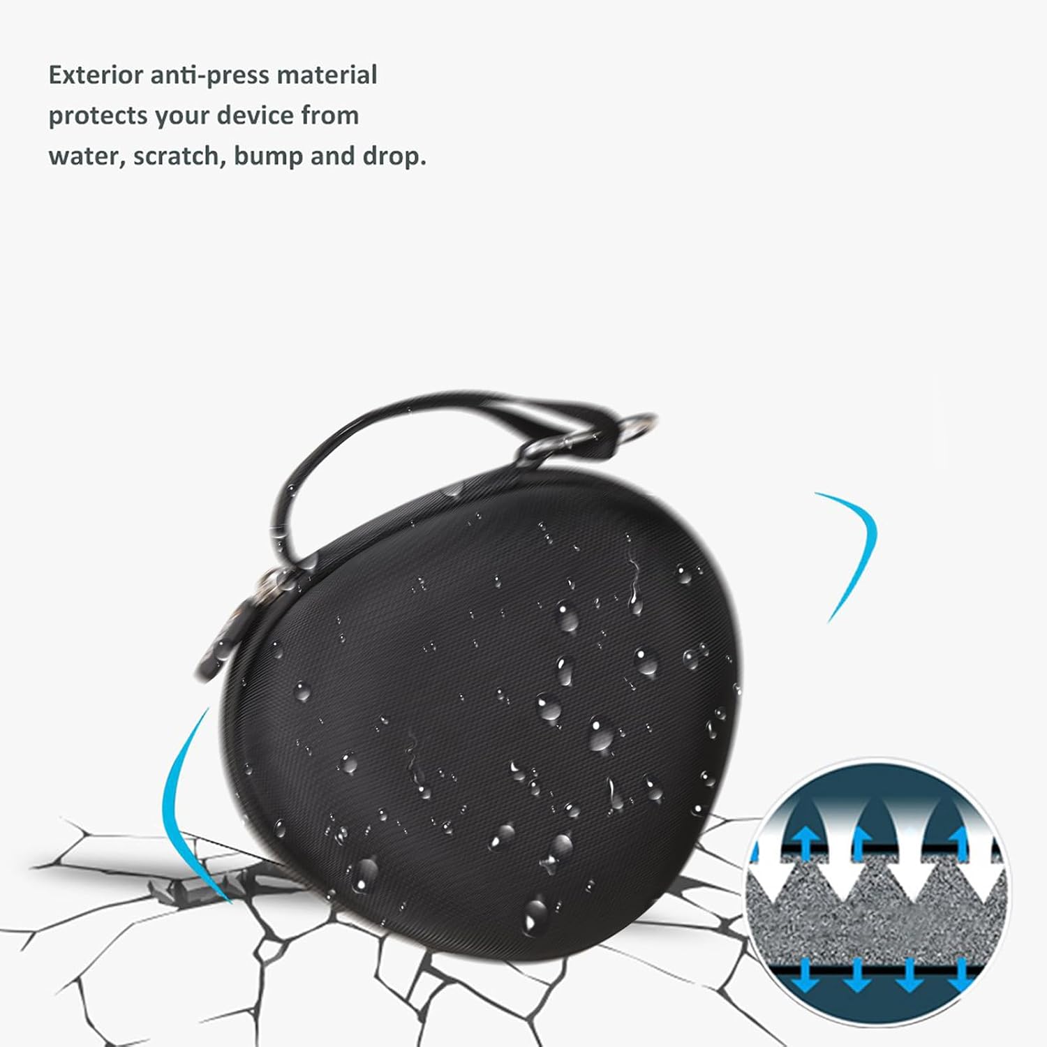 Aproca Black Headphone Case for Beats Studio Pro/Beats Solo 4 / Beats Solo3 / Beats Studio3 Wireless On-Ear Headphones -Portable Storage Headset case