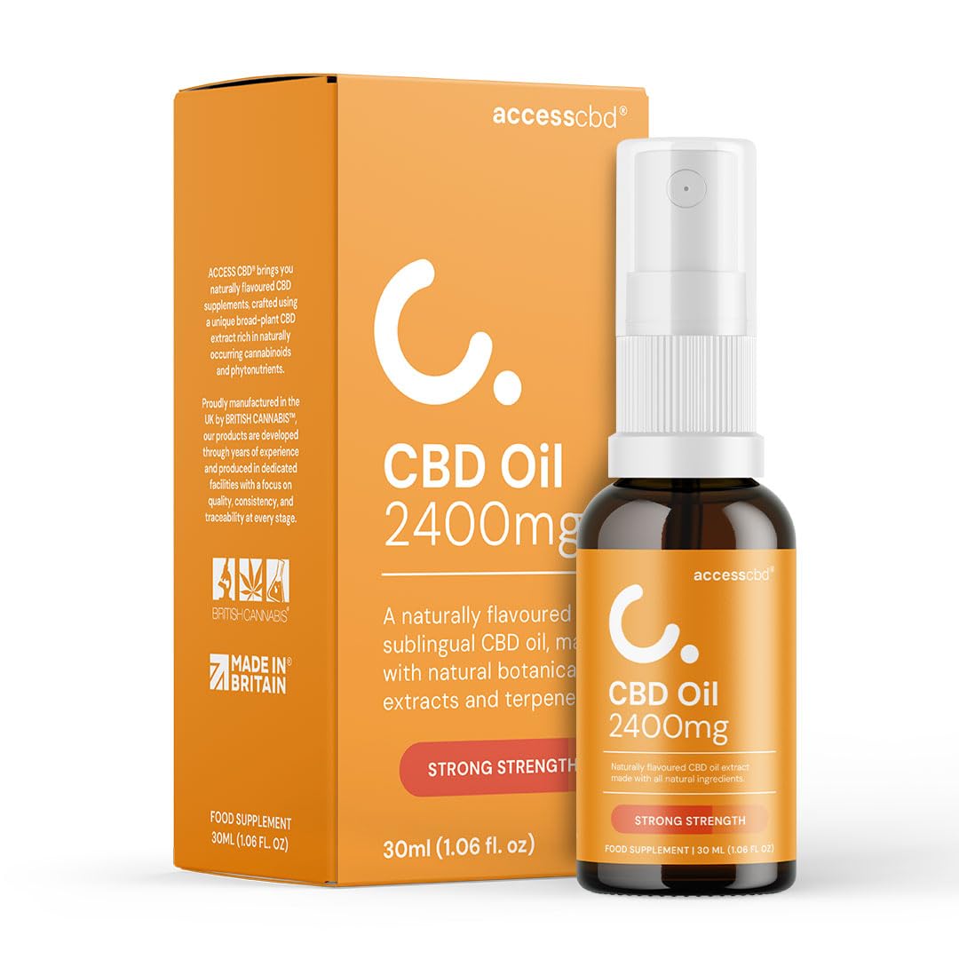 ACCESS CBD Oil 2400mg (30ml) Strong CBD Oil Drops, Natural Flavour