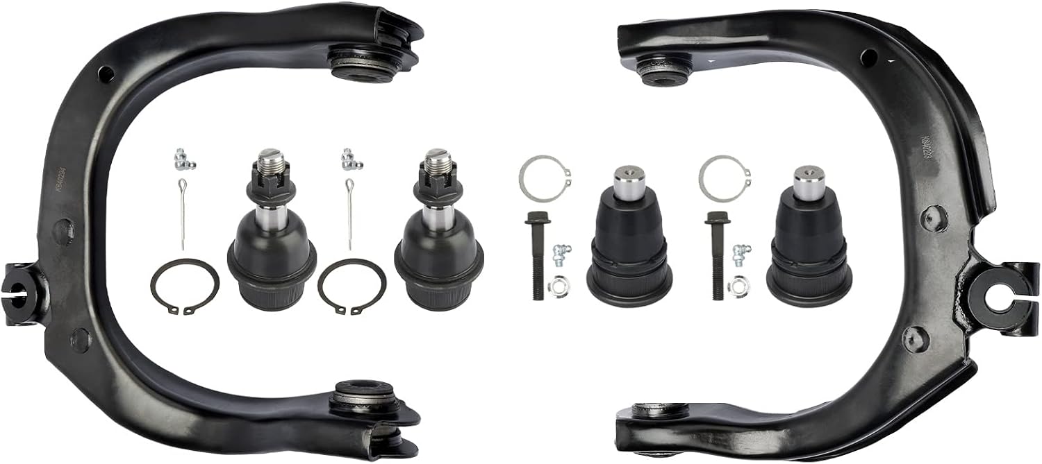 Front Upper Control Arms w/Ball Joints Compatible with GMC Envoy & XL XUV Chevy Trailblazer & EXT 2002-2009, SSR 2003-2006; Buick Rainier Isuzu Ascender Oldsmobile Bravada Saab 9-7X