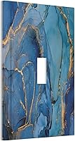 Vista 147 de Placa de pared doble basculante de mármol azul, cubierta decorativa de interruptor de luz de 2 cuadras, moderna acuarela degradada, arte de tinta