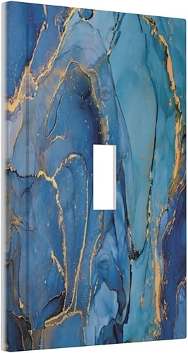 Miniatura 147 de Placa de pared doble basculante de mármol azul, cubierta decorativa de interruptor de luz de 2 cuadras, moderna acuarela degradada, arte de tinta