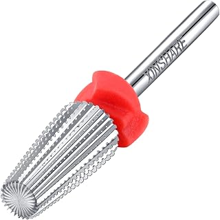 Nail Drill Bit Carbide 5 in 1 Multi-function Manicure Drill Bit 2 Way Rotate Use for Both Left and Right Handed, Fast Remove Acrylic or Hard Gel, Nail Drill Machine,Fine