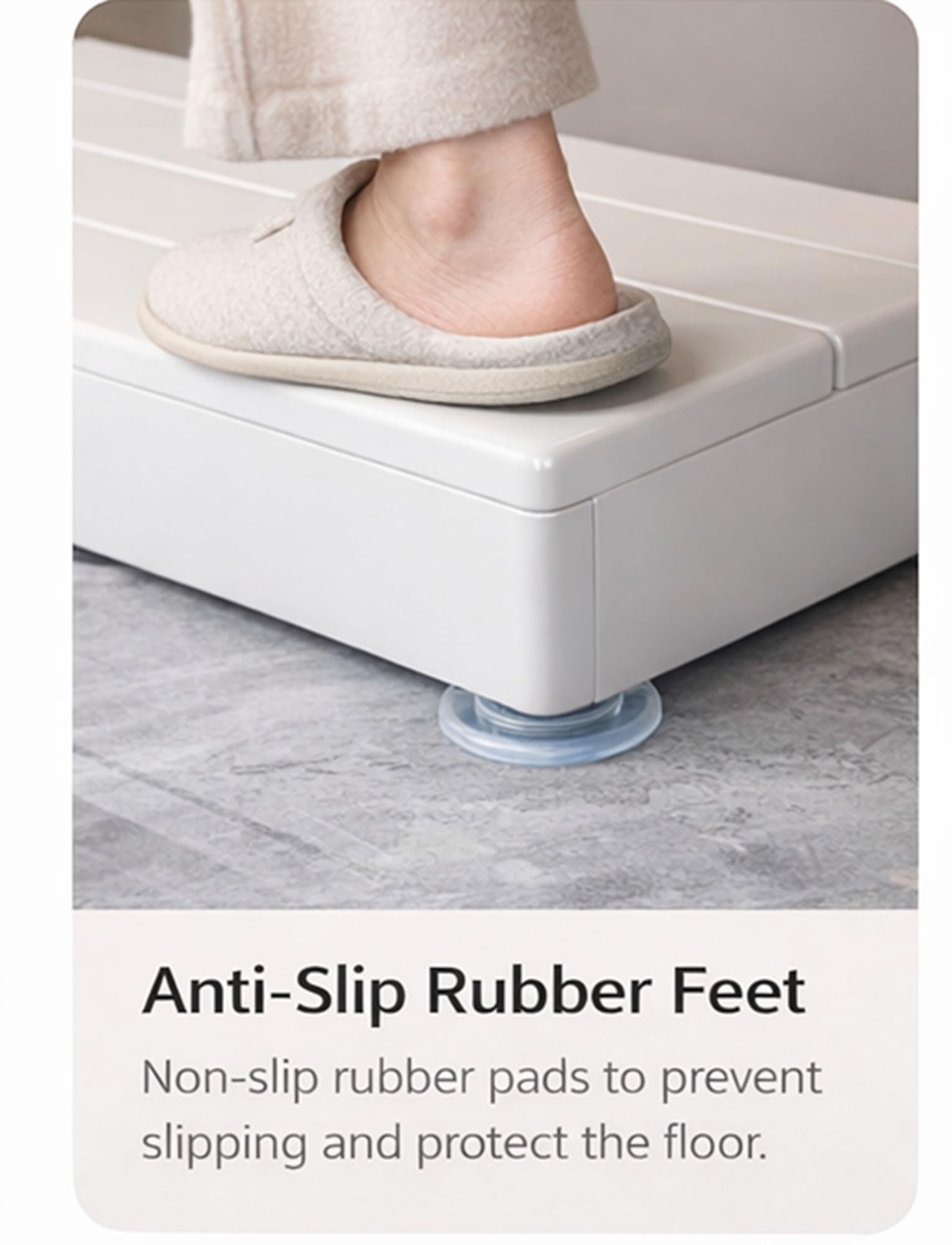 Taburete de madera maciza con almohadillas antideslizantes, taburete portátil de un solo paso para adultos, cocina, baño, mesita de noche