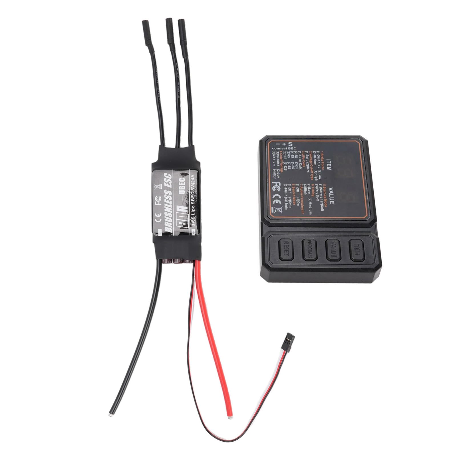 FILFEEL Regulator Obrotów Bezszczotkowy 80A do Helikopterów RC, 3-6S LiPo