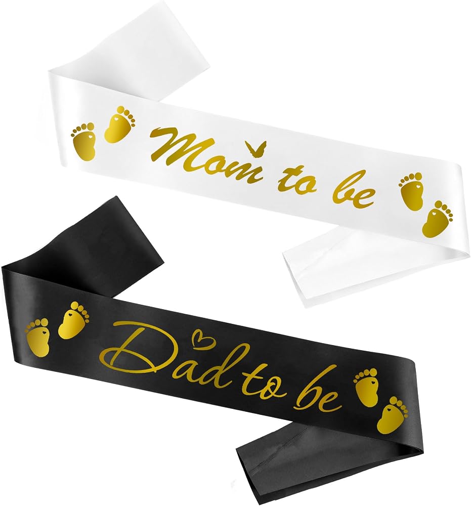 2 pcs Mom To Be Sash dad to be sash Mummy To Be For Baby Shower Sash — 사진 1