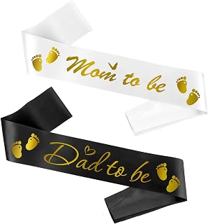 2 pcs Mom To Be Sash dad to be sash Mummy To Be For Baby Shower Sash