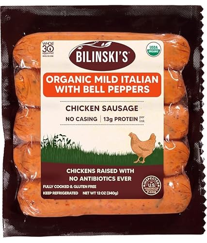 Bilinski, Organic Mild Italian Chicken Sausage, 12 Ounce #TOP18