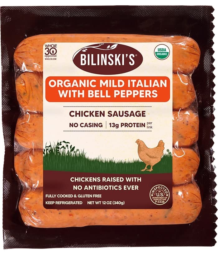 Bilinski, Organic Mild Italian Chicken Sausage, 12 Ounce