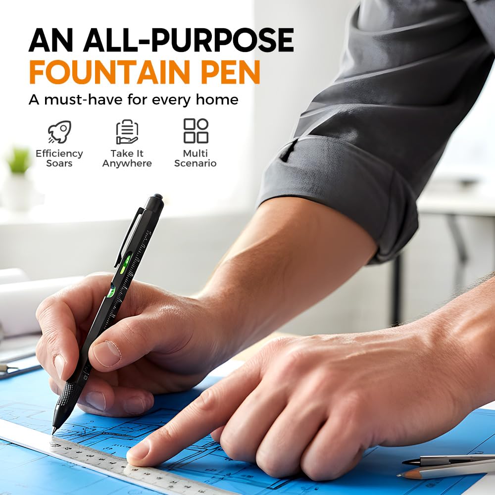 Stocking Stuffers for Men Adults, 9 in 1 Multitool Pen Gifts for Men, White Elephant Gifts for Adults, Mens Stocking Stuffers, Mens Gifts for Dad Him Husband, Christmas Gifts, Cool Gadgets (Yellow)