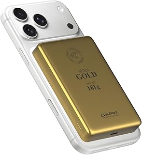 Stuffcool Aura 10000mAh Magnetic Wireless Powerbank 15W Compatible with iPhone Samsung Pixel 20W PD Fast Charging Gold Colour BIS Certified